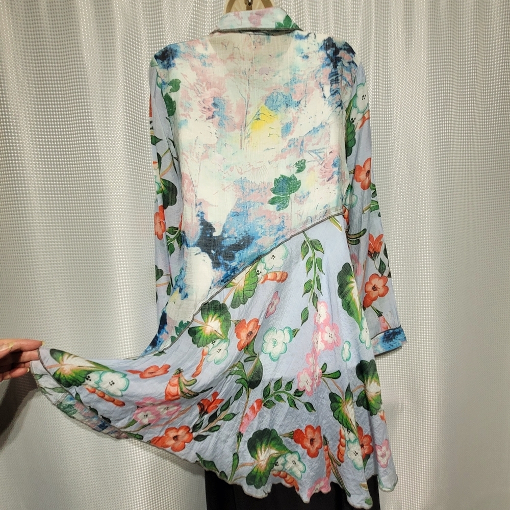 Shana Floral Flowy Fairycore Long Sleeve Sheer Top (L) - Picture 2 of 16